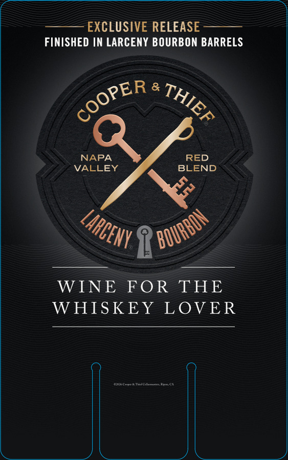 Cooper & Thief Napa Red Blend Larceny Launch Case Card - 10 x 16