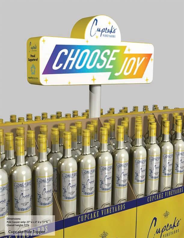 Cupcake Choose Joy Pride Pole Topper