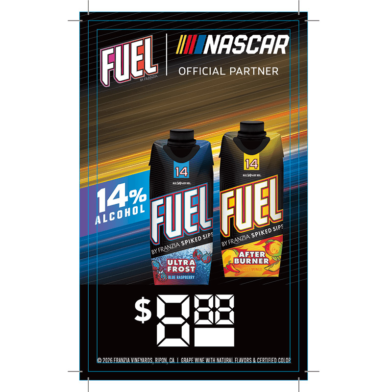 Fuel 2026 Nascar Flow Crazy 8 Cooler Cling - Ultra Frost / After Burner