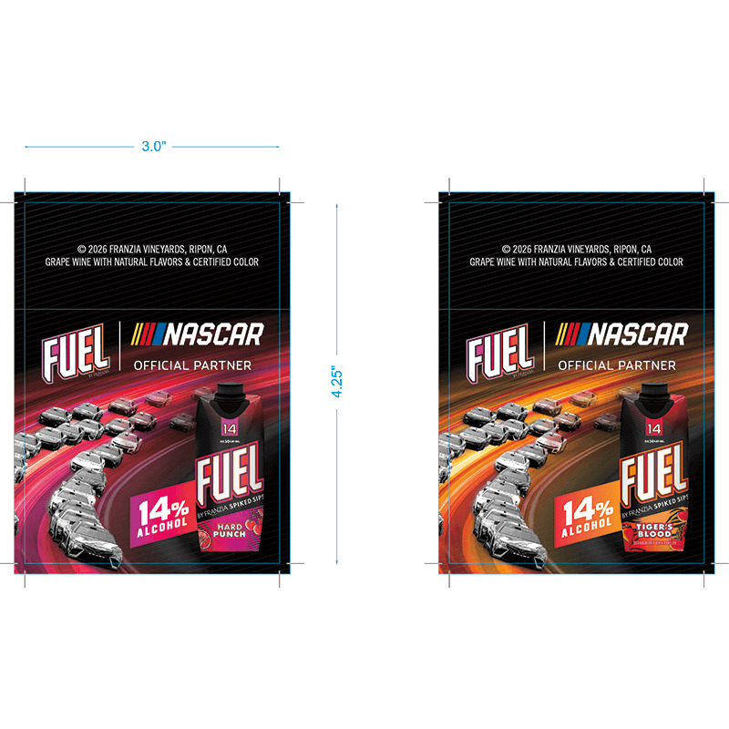 Fuel 2026 Nascar Flow Shelf Talker - Hard Punch / Tigers Blood