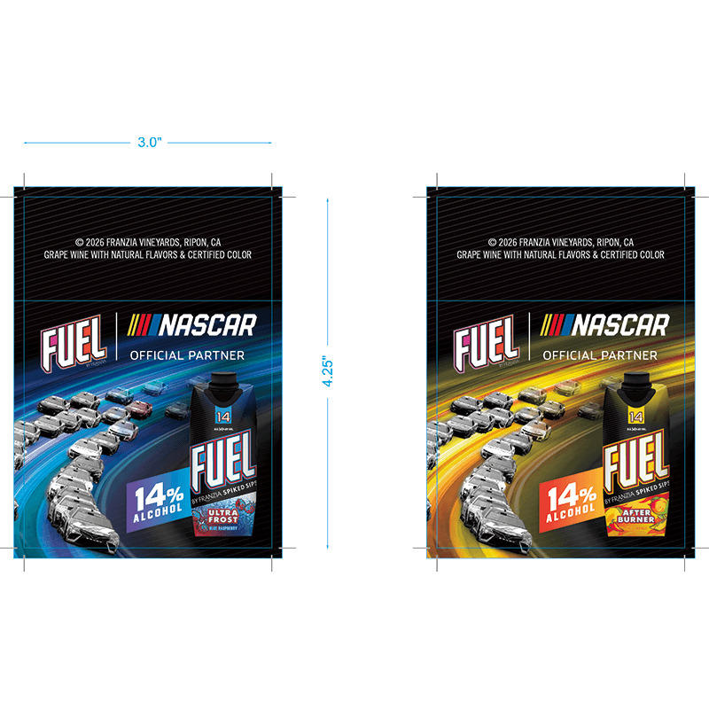 Fuel 2026 Nascar Flow Shelf Talker - Ultra Frost / After Burner