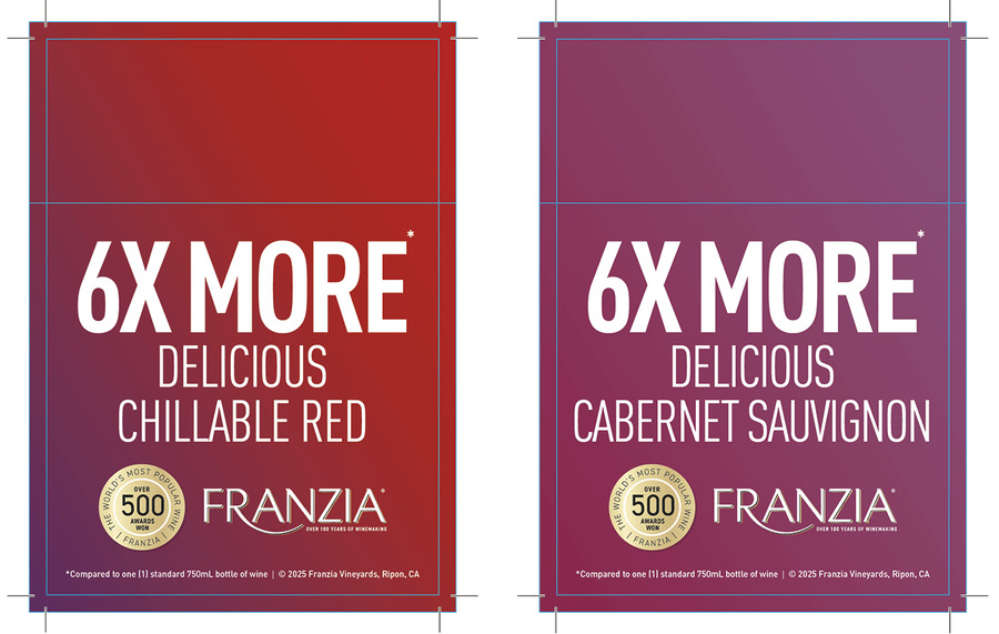 Franzia Flow 2026 Double Sided Shelf Talker - Cabernet Sauvignon and Chillable Red