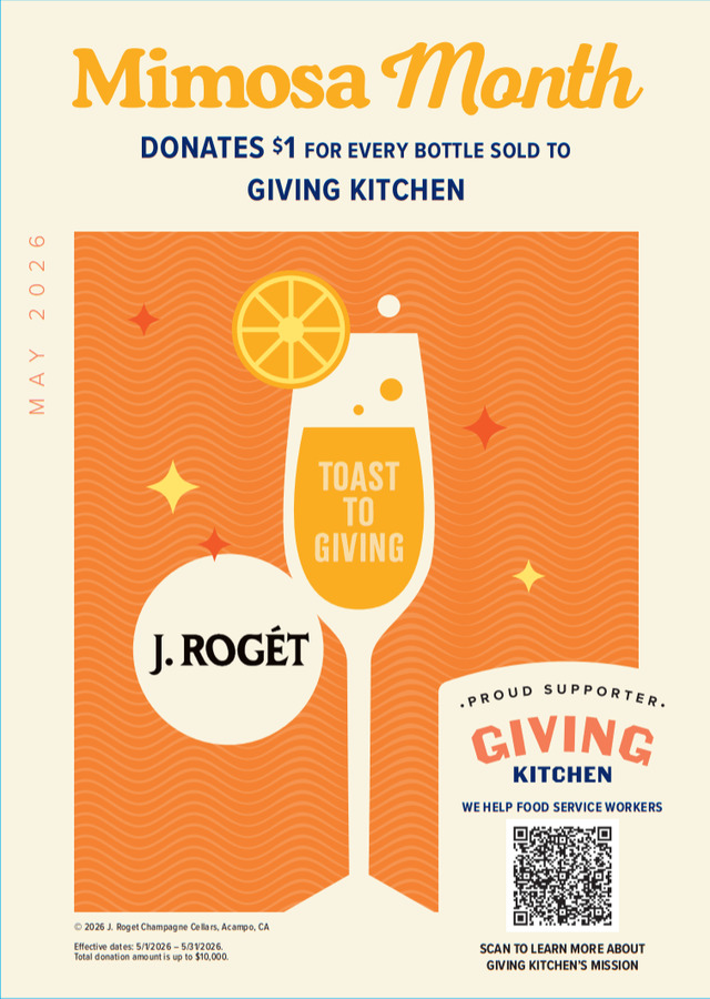 J. Roget Mimosa Month Menu Insert