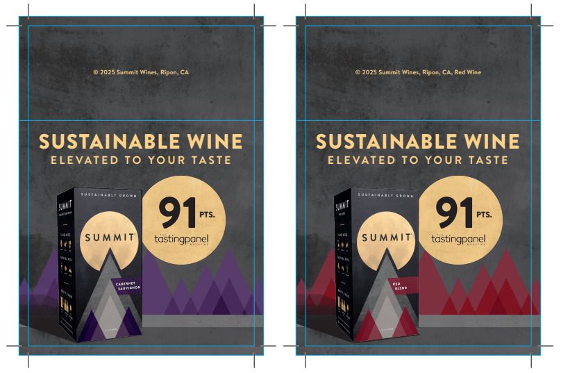 Summit Flow 2026 Double Sided Shelf Talker - Cabernet Sauvignon and Red Blend