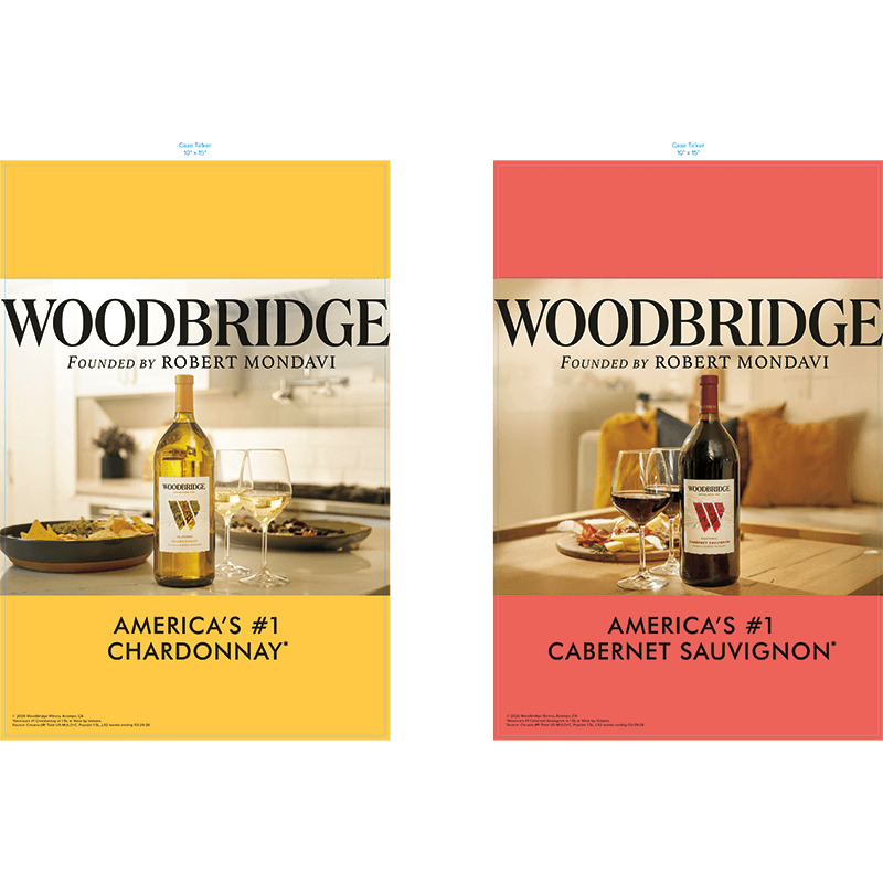 Woodbridge 2026 Flow Double Sided Case Talker - Chardonnay and Cabernet Sauvignon