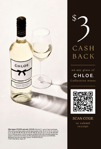 Chloe Alcohol Removed $3 Offer Menu Insert