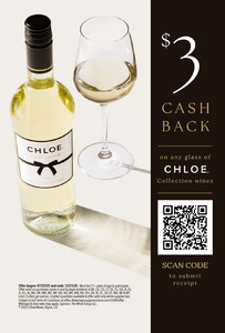 Chloe Pinot Grigio $3 Offer Menu Insert