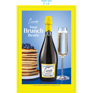 Cupcake Brunch Table Tent Insert - Prosecco