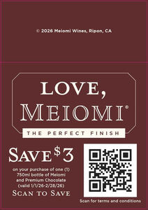 Love, Meiomi Bright Shelf Talker - Pinot Noir