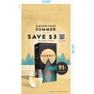 Summit Summer Savings Double Sided Case Talker - Pinot Grigio Consolidator Inventory